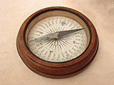 Late 19th century Francis Barker mahogany desk top compass.